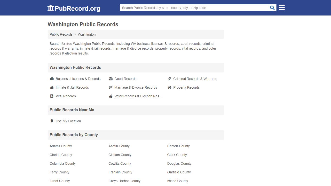 Free Washington Public Records - PubRecord.org